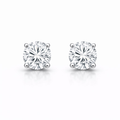 Minimalist round diamond earrings, 0.40 ct, DE/VS–VVS, in 585 white gold.