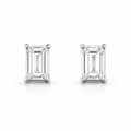 Emerald-cut diamond stud earrings, 0.50 ct, DE/VS–VVS, in 585 white gold.