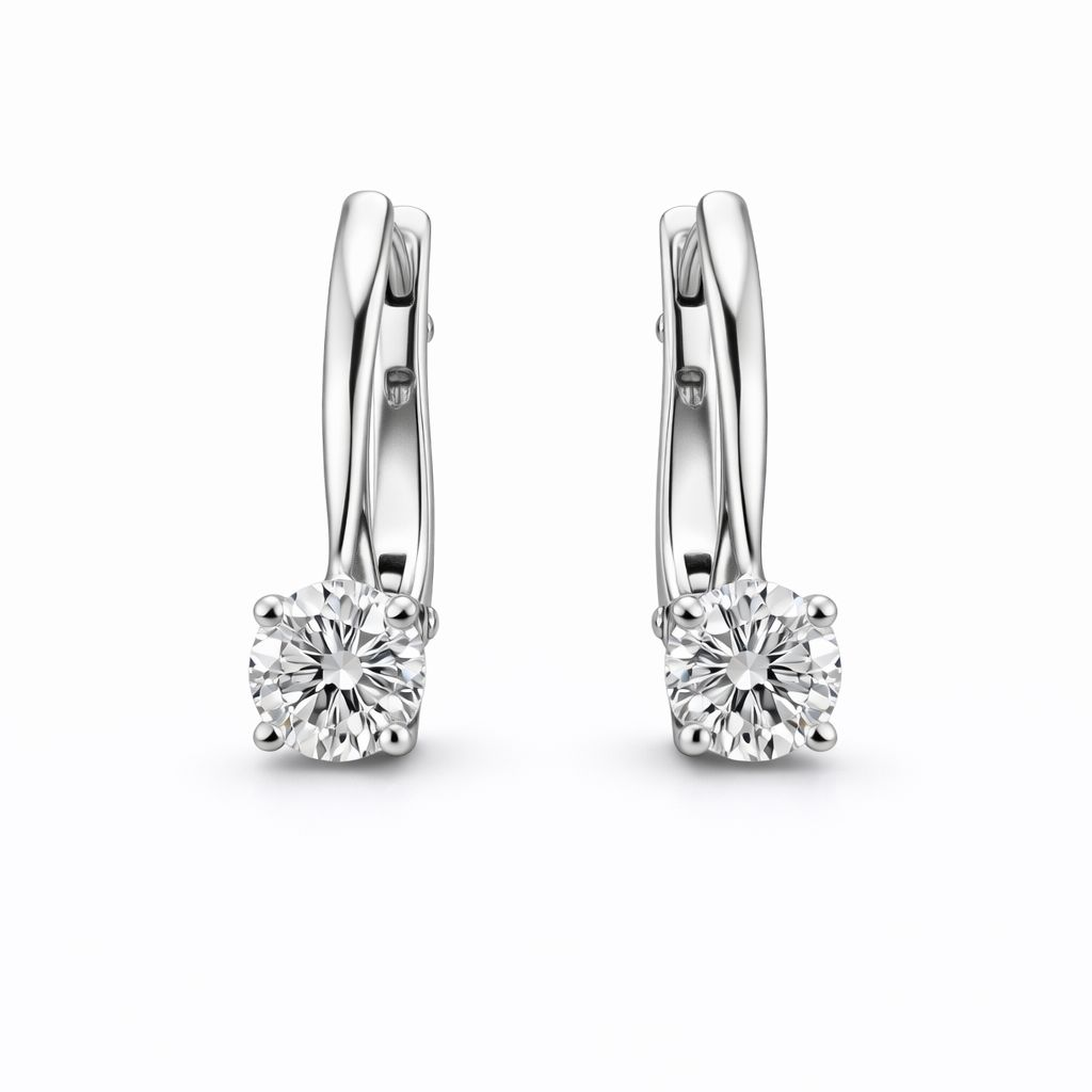Round diamond earrings, 0.51 ct, D/VS1, in 585 white gold — an emphasis on pure brilliance.