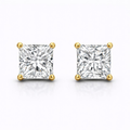 Princess-cut diamond earrings, 0.75 ct, DE/VS–VVS, in 585 rose gold — maximum brilliance