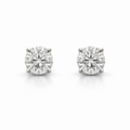 Round-cut diamond stud earrings, 0.50 ct, in 585 white gold.