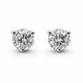 Round-cut diamond stud earrings, 0.52 ct, in 585 white gold.