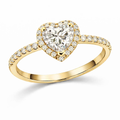 Heart-shaped diamond ring, 1 carat.