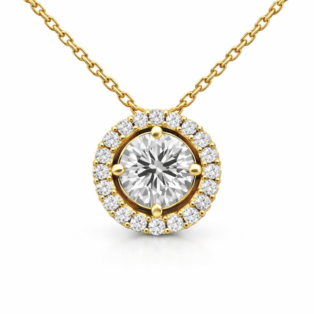 Round diamond pendant, 0.50 ct