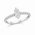 Marquise-cut diamond ring, 1 carat.