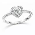 Heart-shaped diamond ring, 1 carat.
