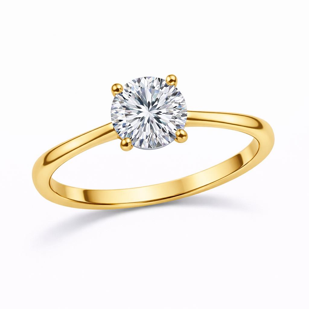 Round Diamond Ring — 1 Carat (Yellow Gold)