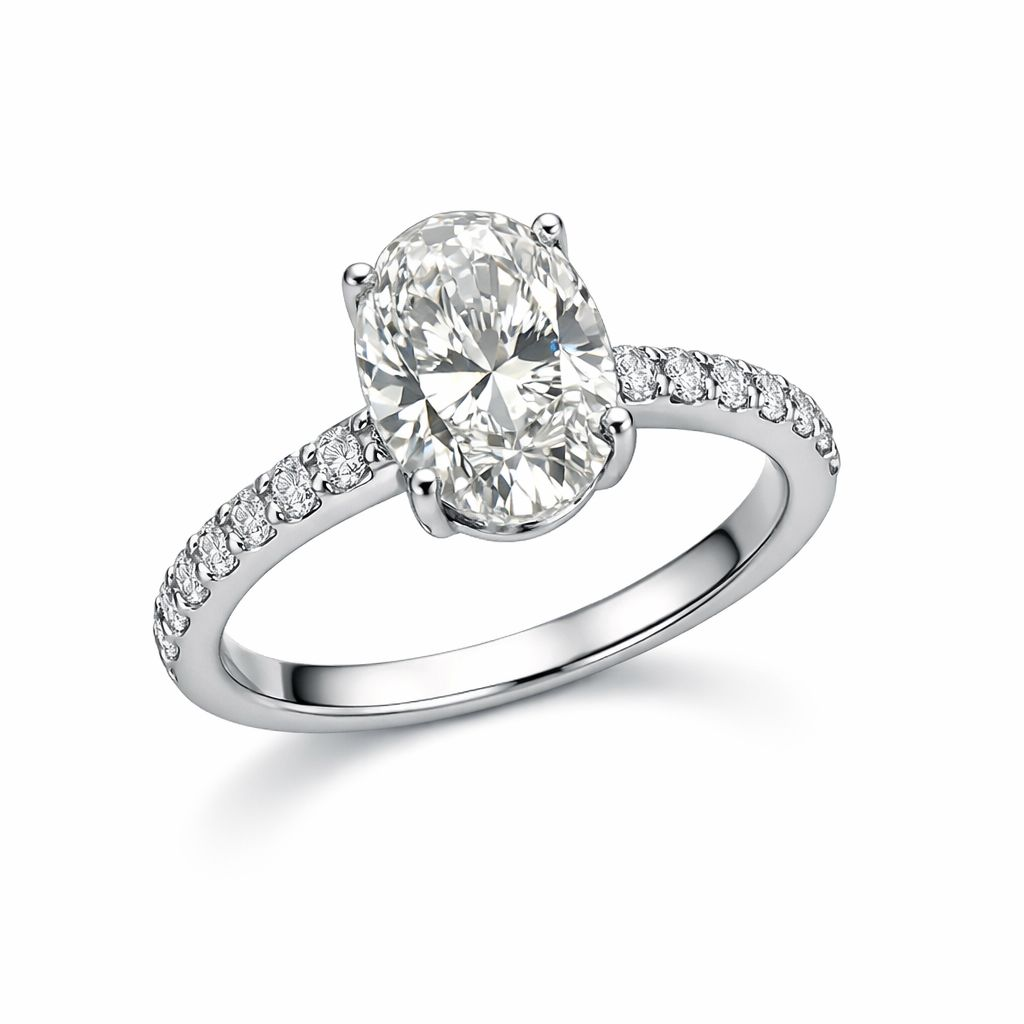 Oval diamond ring, 4 carats