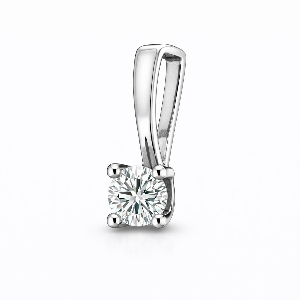Round diamond pendant, 0.10 ct.