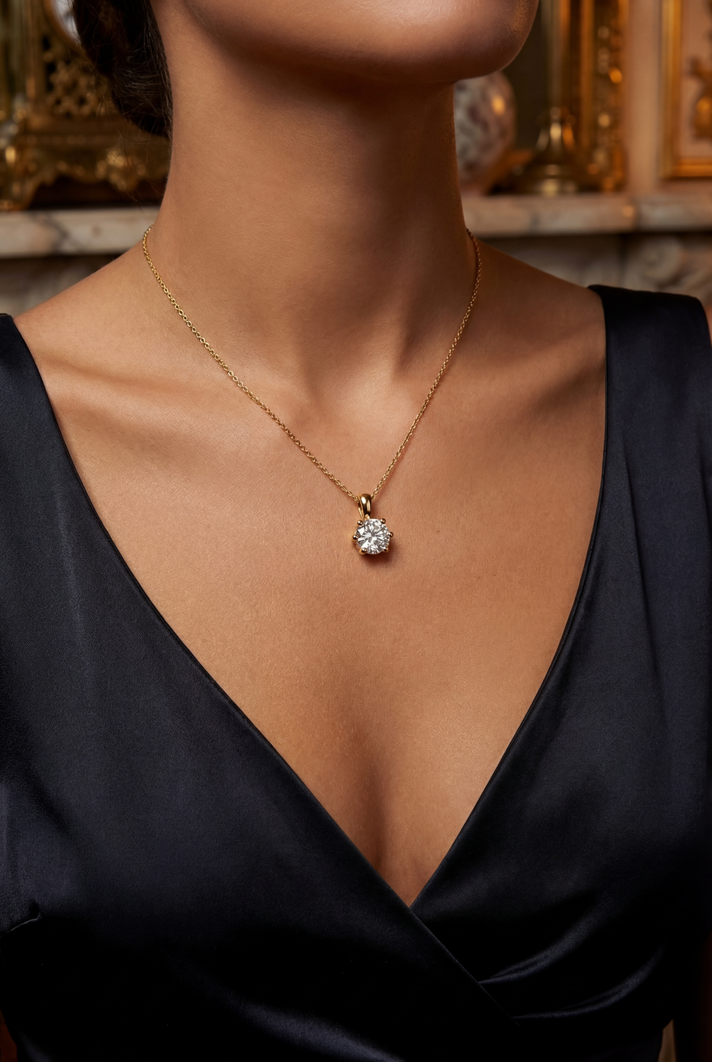 Round Brilliant Diamond Pendant 0.50 ct DE/VS–VVS in 14K Yellow Gold — A Timeless Classic