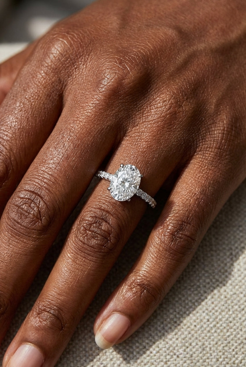 Oval diamond ring, 4 carats