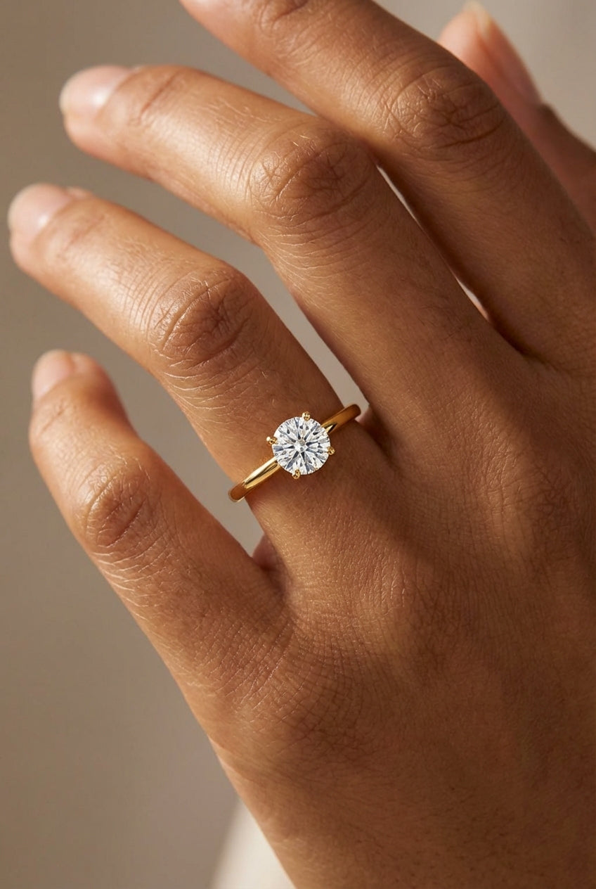 Round Diamond Ring — 1 Carat (Yellow Gold)