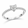 Heart-shaped diamond ring, 0.5 carat
