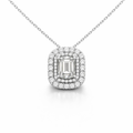 Emerald-cut diamond necklace, 0.5 carat.